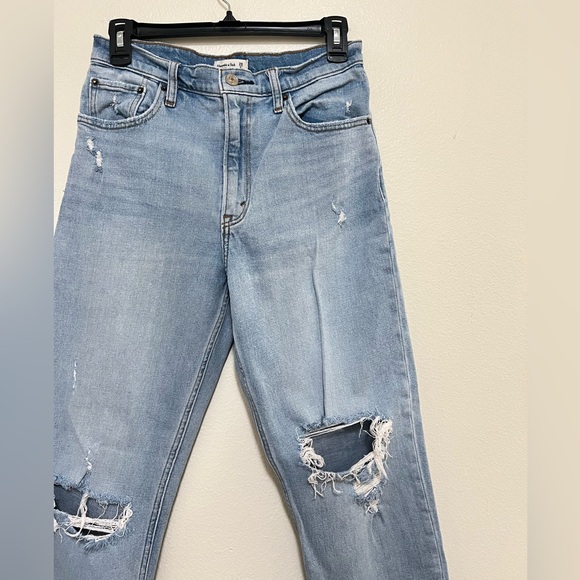 Abercrombie & Fitch Light Blue Distressed Jeans - Picture 2 of 3